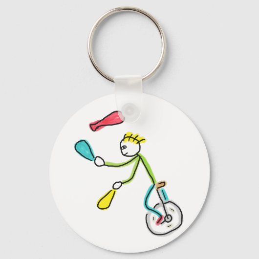 Porte-clés Jongleur Stickman à monocycle (Recto)