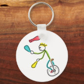 Porte-clés Jongleur Stickman à monocycle (Verso)