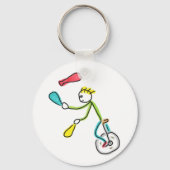 Porte-clés Jongleur Stickman à monocycle (Verso)