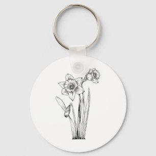 Porte-clés Jonquille Jonquilles Fleurs Floral Printemps Pâque