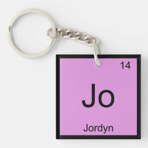 Porte-clés Jordyn Nom Élément Chimique Tableau Périodique
