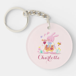 Porte-clés Jote Easter Bunny Oeuf Motif rose