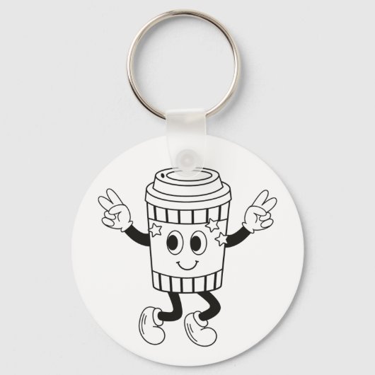 PORTE-CLÉS JOUE AVEC UNE TASSE MIGNONNE (Recto)