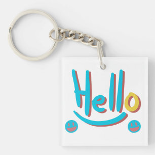 Porte-clés Jouer Abstrait Hello Motif Art
