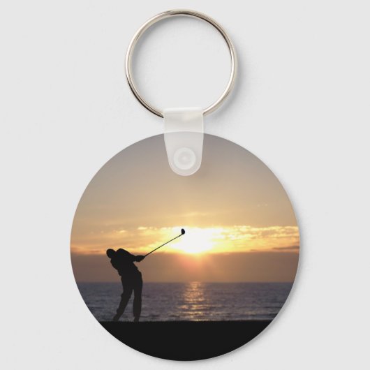 Porte-clés Jouer Au Golf Au Coucher Du Soleil (Recto)