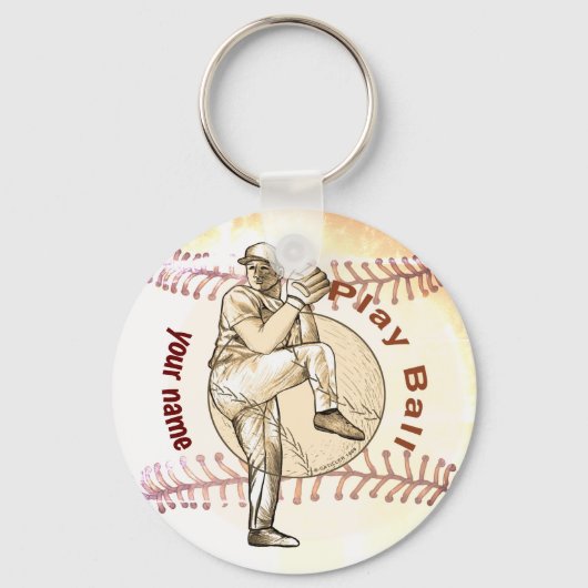 Porte-clés Jouer au Pitcher de Baseball (Recto)