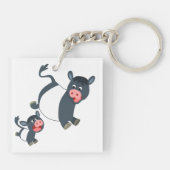 Porte-clés Jouer Ceinture Clavier Acrylique Vache & Veau (Dos)