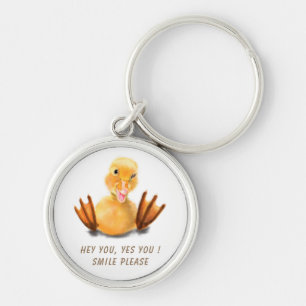 Porte-clés Jouer Jaune Canard Joyeux Wink Porte - clé sourire