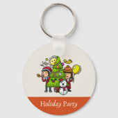 Porte-clés Jouer Mignonne main dessinée Fête Noël (Recto)