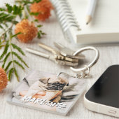 Porte-clés Jouer moderne simple Grunge Personnalisé Photo pou (Devant Droit)