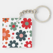 Porte-clés Jouer Motif de fleurs rétro (Dos)