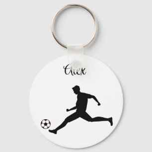 Porte-clés Jouer noir graphique de football
