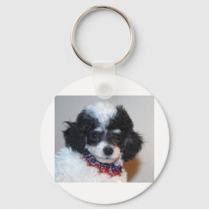 Porte-clés Jouet Parti Poodle visage Chiot