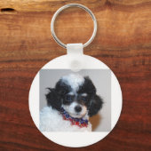 Porte-clés Jouet Parti Poodle visage Chiot (Recto)