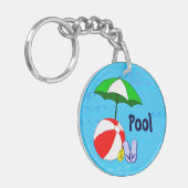 Porte-clés Jouets de la piscine de Beach Ball et parapluie mo (Devant gauche)
