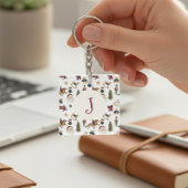 Porte-clés Jouets de Noël en aquarelle Monogramme initiale