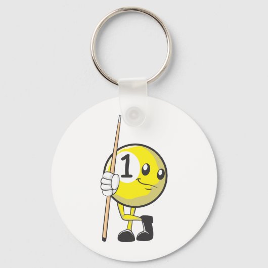 Porte-clés Joueur billard personnalisé tenant la clé de la cl (Recto)