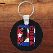 Porte-clés Joueur cubain de basket-ball Cuba Drapeau de baske (Recto)
