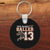 Porte-clés Joueur de 13 ans Basketball Anniversaire (Recto)