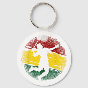 Porte-clés Joueur de badminton Drapeau ghanéen Ghana