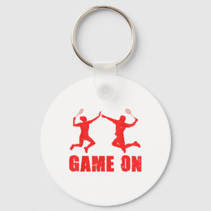Porte-clés Joueur de badminton graphique Game On Volant Sport