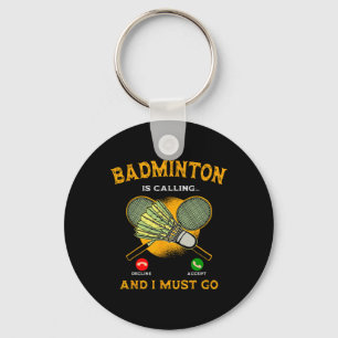 Porte-clés Joueur de Badminton Racquet Lover Sportsman Athl