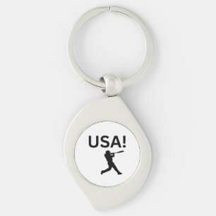 Porte-clés joueur de baseball américain utilisant dot comme b