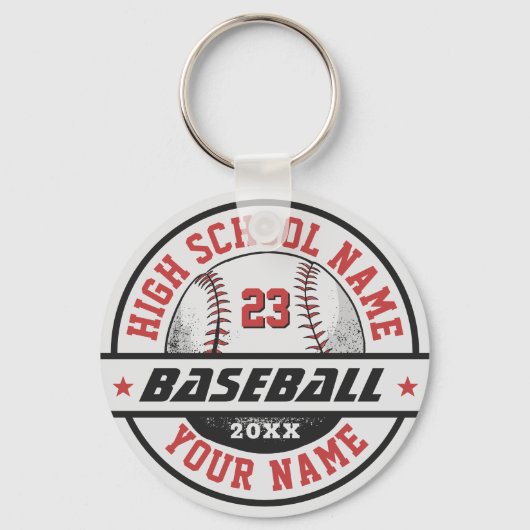 Porte-clés Joueur de baseball du secondaire Sports personnali (Recto)