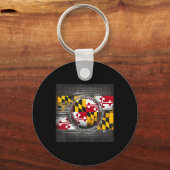 Porte-clés Joueur De Baseball Maryland Conception Avec Drapea (Recto)