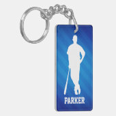 Porte-clés Joueur de baseball; Royal Blue Stripes (Devant gauche)