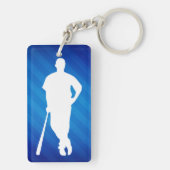Porte-clés Joueur de baseball; Royal Blue Stripes (Dos)