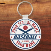 Porte-clés Joueur de baseball Sport lycée (Recto)