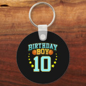 Porte-clés Joueur de basket 10 ans 10e fête d'anniversaire (Recto)