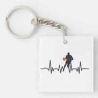 Joueur de basket-ball dribbling hearbeat