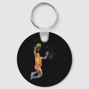 Porte-clés Joueur De Basket En Aquarelle Jouant