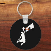 Porte-clés Joueur de basketball Slam Dunk - Silhouette blanch (Recto)