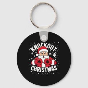 Porte-clés Joueur de boxe amusant Xmas Lights Père Noël Boxin