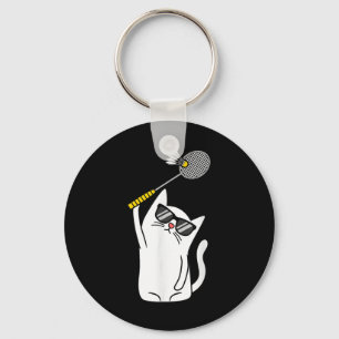 Porte-clés Joueur de chats Volant de badminton Lecteur Lover