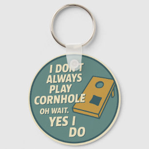 Porte-clés Joueur de Cornhole Enthousiaste de Jeux de Jardin