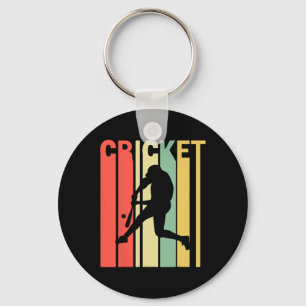 Porte-clés Joueur de cricket aux couleurs rétro vintage