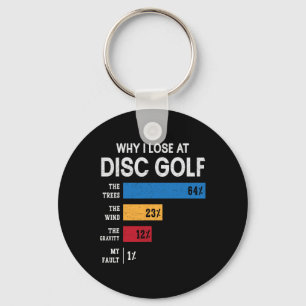 Porte-clés Joueur de Disc Golf Drôle Humour Pourquoi Je Perds