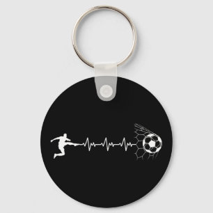 Porte-clés Joueur de football drôle Graphique de pouls cardia