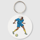 Porte-clés Joueur De Football En Bleu (Recto)