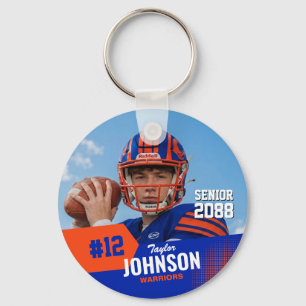 Porte-clés Joueur de football nuit senior photo personnalisée
