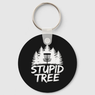 Porte-clés Joueur de frisbee d'arbre stupide Disc Golf drôle
