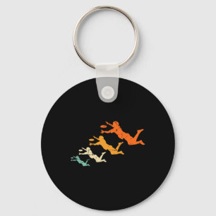 Porte-clés Joueur de frisbee ultime rétro disque vintage ulti
