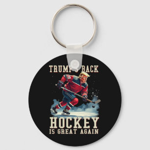 Porte-clés Joueur de hockey drôle Trump Cool Vintage Hockey s