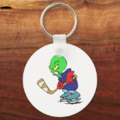Porte-clés joueur de hockey sur glace alien (Recto)