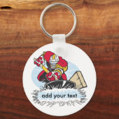 Porte-clés Joueur de hockey sur mesure (Recto)