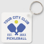 Porte-clés Joueur de l'équipe de Pickleball Club personnalisé (Dos)